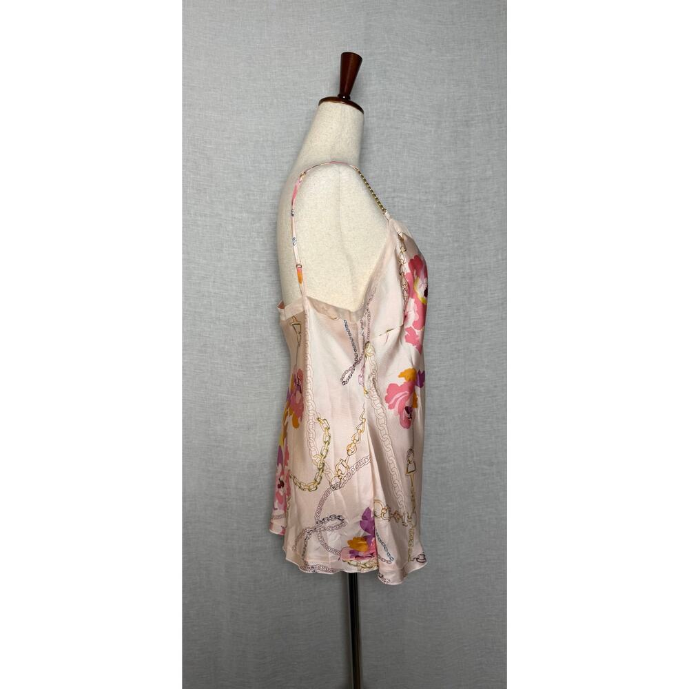 Charlotte Tarantola 100% Silk Gold Chain Strap Floral Camisole Tank Top 
Size XL - Picture 2 of 5